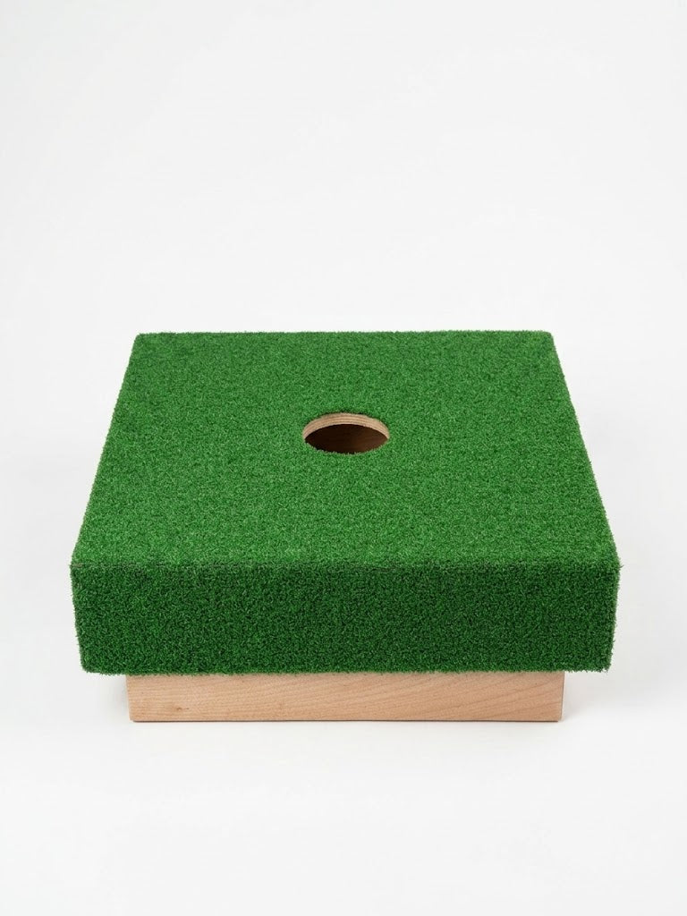 Back of wooden washer toss board showing sturdy construction