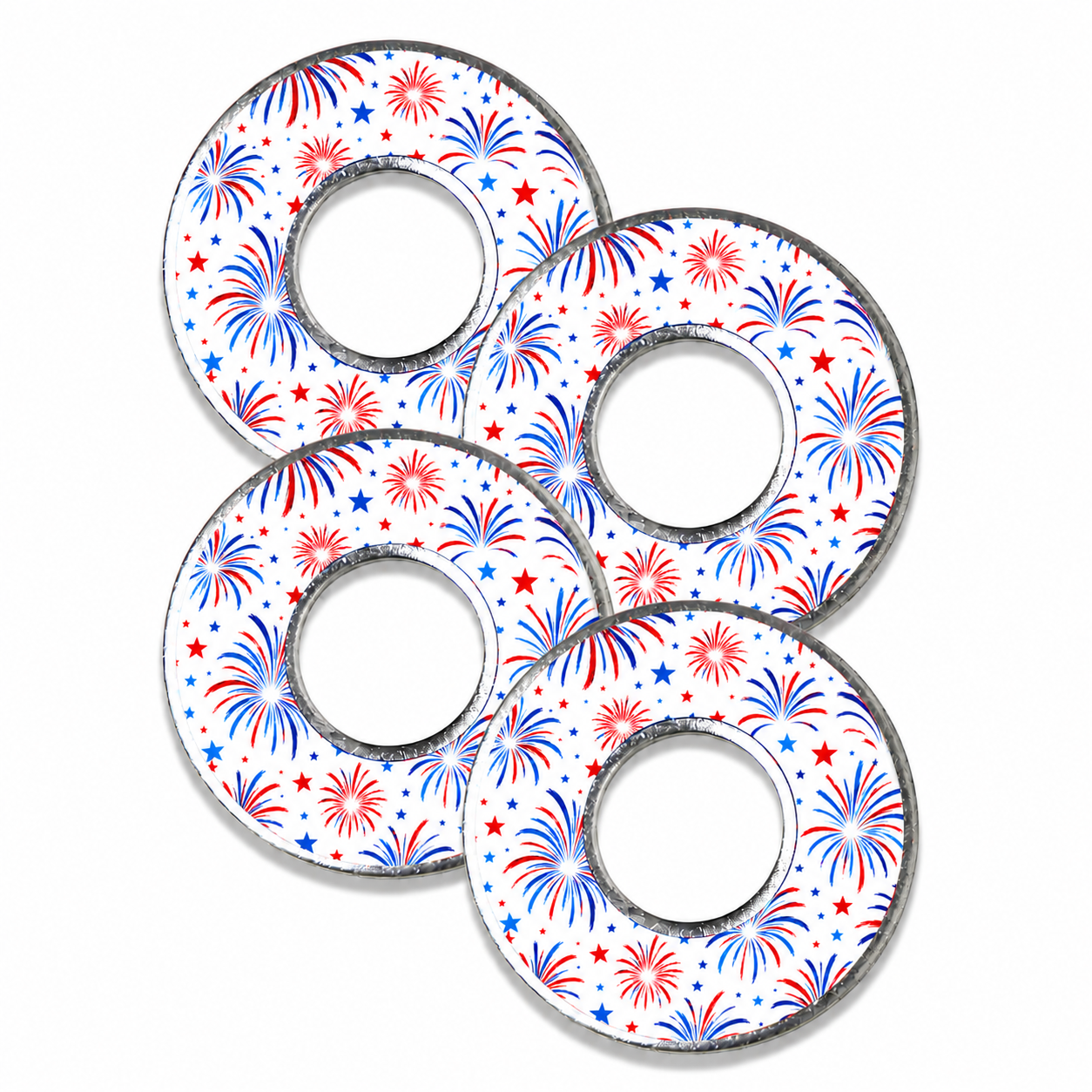 White 4th of July Firework Washers Toss Game Set