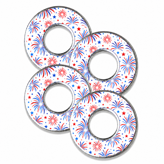 White 4th of July Firework Washers Toss Game Set
