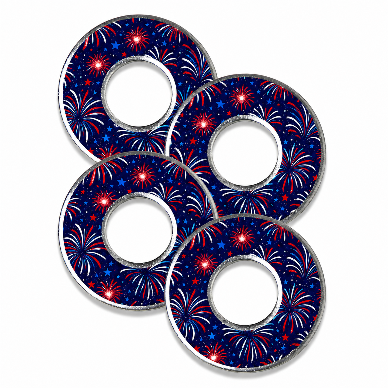 Blue 4th of July Firework Washers Toss Game Set