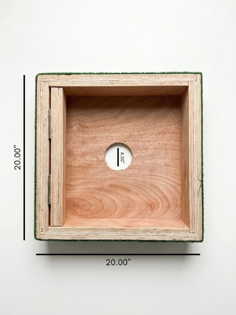 Washer toss board dimensions showing 20-inch square game board