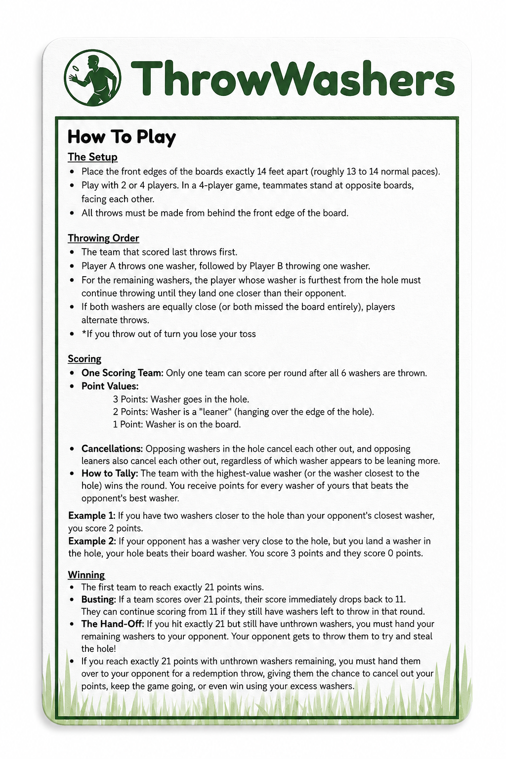 One-hole washer toss game rules and scoring guide