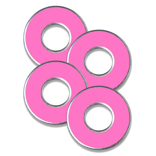 Bubblegum pink metal washers for washer toss game by Throw Washers