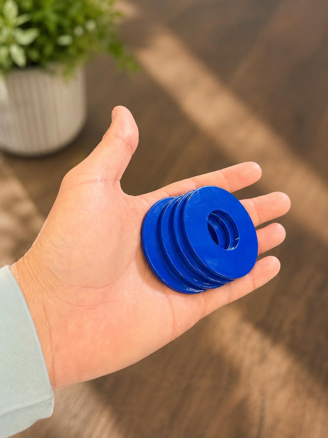 Red & Blue Powder-Coated Replacement Washers for Washer Toss Game, 8 Pack
