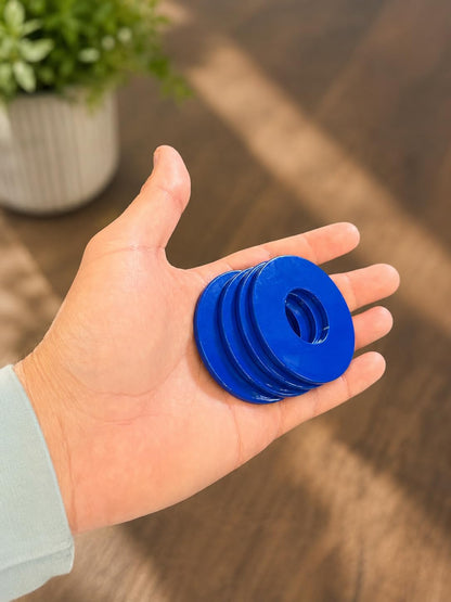 Red & Blue Powder-Coated Replacement Washers for Washer Toss Game, 8 Pack
