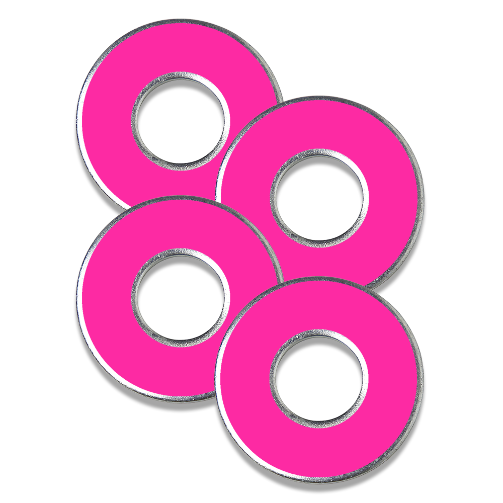Hot pink metal washers for washer toss game by Throw Washers