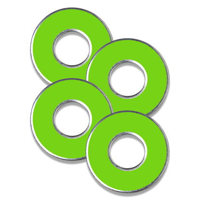Lime green metal washers for washer toss game by Throw Washers