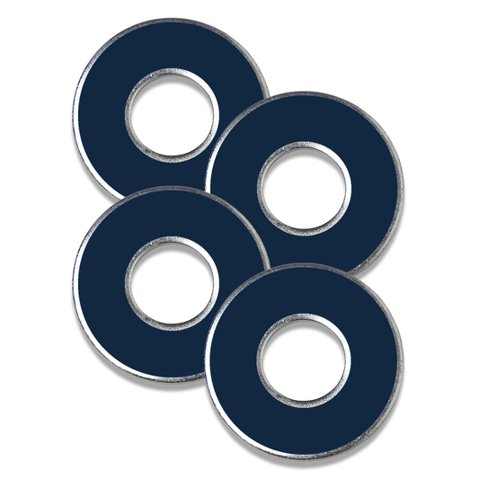 Navy metal washers for washer toss game by Throw Washers