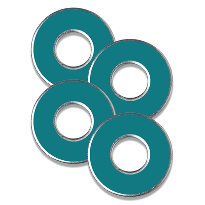 Teal metal washers for washer toss game by Throw Washers